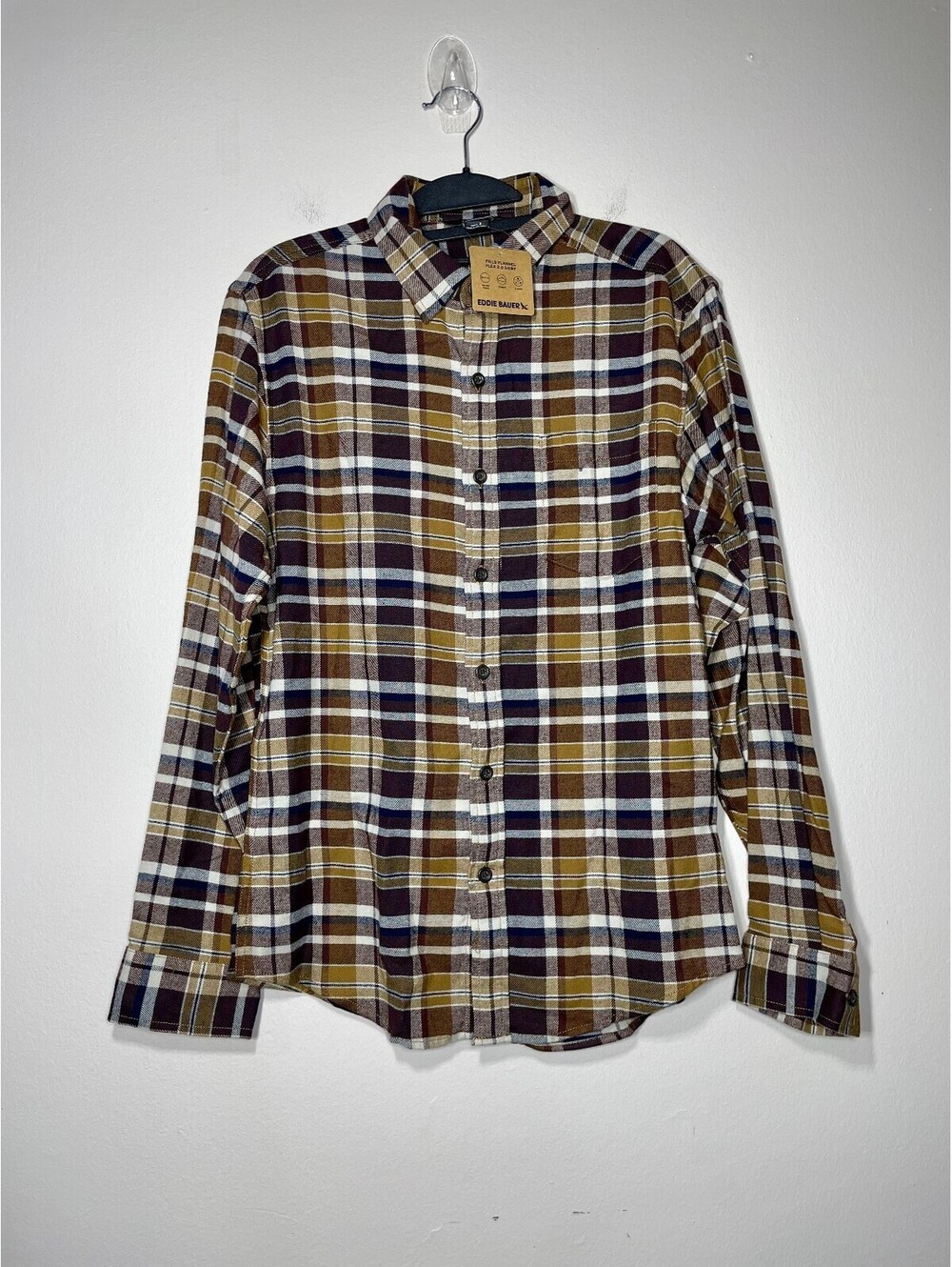 Eddie Bauer New Plaid Flannel Shirt Cabin Grunge Gorpcore S